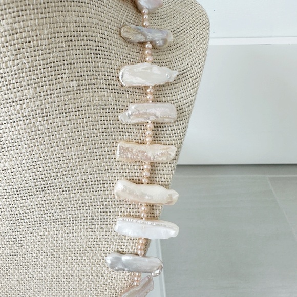 Genuine Freshwater Pearl Necklace Pink Cream 32" - Picture 4 of 6